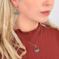 Ocean Eco-friendly Recycled Wood Silver Earrings